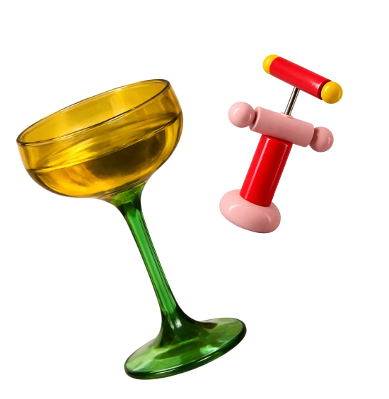 Taças e abridores de vinho